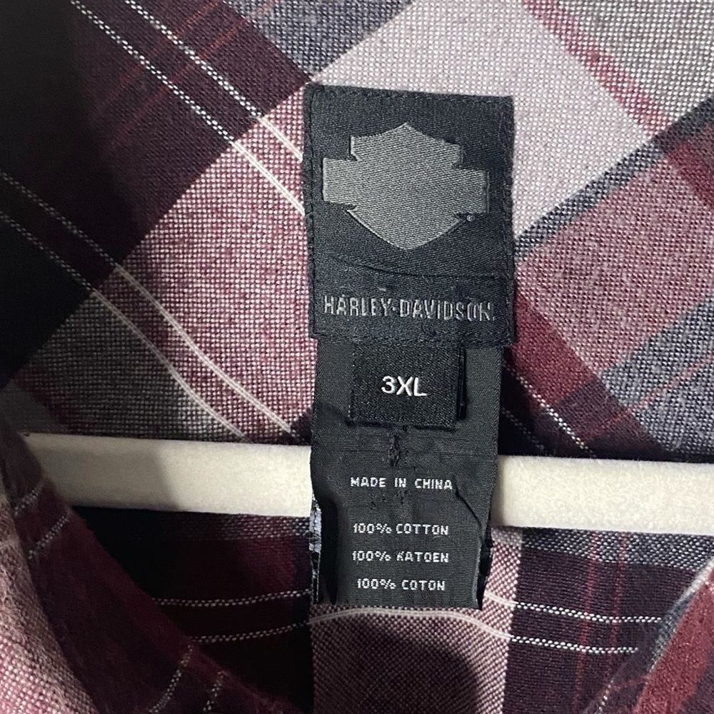 Harley-Davidson Men’s Plaid Flannel Shirt Snap Heritage Logo Biker Western 2XL - Picture 6 of 6